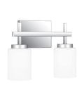 Two Light Polished Chrome Bath Light With Opal Etched Glass Shades For A Warm Milky Glow Durable Steel Construction