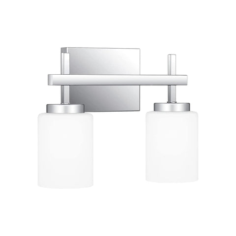 Two Light Polished Chrome Bath Light With Opal Etched Glass Shades For A Warm Milky Glow Durable Steel Construction