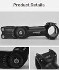 Adjustable Bike Stem 31.8mm, 130mm, 0 to 60 Degree MTB Handlebar Stem, CNC Machined 6061 Aluminum, close-up view of adjustment details