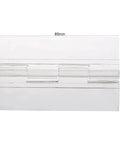 Two Pack Clear Acrylic Folding Hinges For Furniture Cabinets Jewelry Boxes 65 By 40mm Mini Hinge Hardware Set on white background.