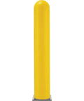 Heavy Duty 60 Inch Yellow Bollard Post Sleeve With Dome Top Rock Solid Impact Guard For Parking Lots, HDPE material.
