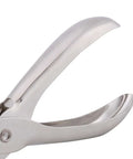 Close-up of silver One-Hand Lever Action Paper Punch 6mm Circle Cutter for crafts and scrapbooking, lightweight easy use tool.