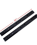 Heavy Duty 3 Section Ball Bearing Drawer Slides With Snappy Quick Release, Side Mount Black Metal Cabinet Tracks, 11 inch length.