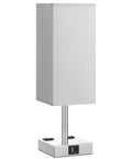 Touch Control Bedside Lamp With USB C And USB A Ports Dual AC Outlets 3 Way Dimmable Nightstand Light For Bedroom Living Room And Office