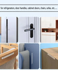8-pack clear silicone furniture bumpers for doors, handles, cabinets, and refrigerators; includes 4 long and 4 short.