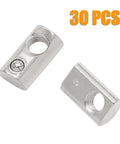 M8 Roll In T Nuts For 4040 Aluminum Extrusion Profiles 8mm Slot Pack Of 30 By Qjaiune shown in nickel-plated carbon steel