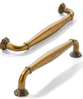 10 Pack 4 Inch Center To Center Antique Brass Cabinet Pulls For Dressers Bathrooms And Kitchen Cabinets, solid zinc, classic finish