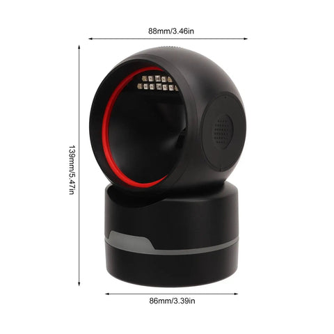 USB Desktop Barcode Scanner With Auto Sensing Fast Reads 1D 2D And QR Codes From Paper Or Screens Hands Free Wide Angle Scan