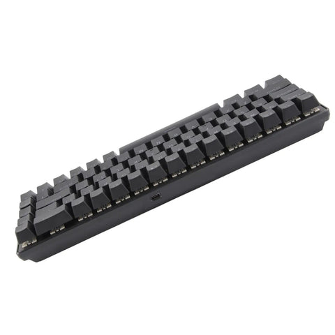 Clutch Compact Wired Mechanical Keyboard With Loud Blue Switches And Custom Rgb Backlight For Pro Gaming And Fast Typing Designed As A Sick 68 Key Usb Device Built To Last Forever, shown from the side.