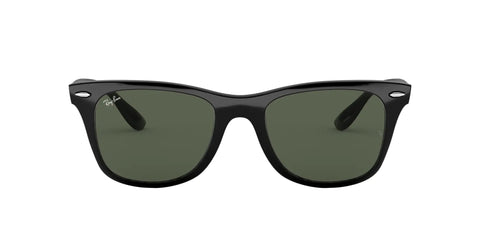Front view of Unisex Wayfarer Liteforce Square Sunglasses Black And Dark Green 52mm Ultra Lightweight Durable Frame For Everyday Use