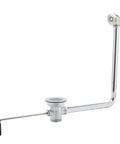 Rotary Waste Valve Twist Drain For Three And A Half Inch Sink Opening With Overflow Kit, NPT Adapter, And Removable Strainer Basket