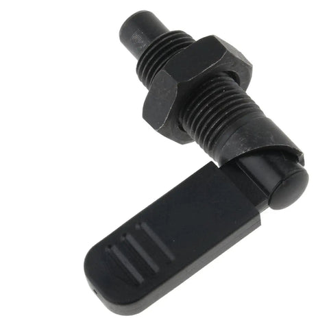Heavy Duty Quick Release Plunger With Indexing Lock Nut Ergonomic Pull Handle Spring Loaded Latch Pin Zinc Finish close-up view