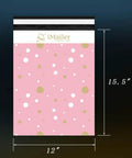 Pink Polka Dot Thank You Poly Mailers 12 x 15.5 Inch Self Seal Shipping Bags 100 Pack Durable Virgin Poly With Strong Inner Liner