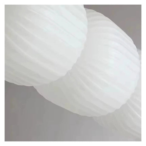 Close-up of White Glass Bulb Chandelier Long Glass Pendant Lamp for Bedroom Living Room Restaurant LED Pendant Light, showcasing texture.