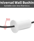 Universal wall bushing for under 8mm cables, featured in white, part of the Slick Starlink Cable Routing Kit For One Inch Wall Holes With Heavy Duty Wall Bushing And Snappy Ethernet Grommet For No Hassle Cable Management To Keep Your Setup Snazzy And Weather Sealed Two Pack White.