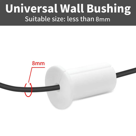Universal wall bushing for under 8mm cables, featured in white, part of the Slick Starlink Cable Routing Kit For One Inch Wall Holes With Heavy Duty Wall Bushing And Snappy Ethernet Grommet For No Hassle Cable Management To Keep Your Setup Snazzy And Weather Sealed Two Pack White.