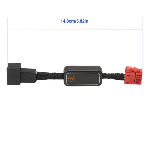 Plug And Play Auto Start Stop Eliminator Harness Cable for 2018-2024 Tiguan, 14.8cm long, black with red connector.