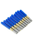Precision 30 Degree Carbide PCB Engraving Bits With Sharp 0.2mm Tip V Groove Router Bit Set For High Speed Precision Machining and Detailed Carving On Hard Substrates - 10 pack