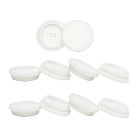 Beefy Silicone Hole Plugs For Round Holes All Weather Seal For Electrical Wiring Tear Resistant Waterproof Grommets With Groove Design 10 Pack White
