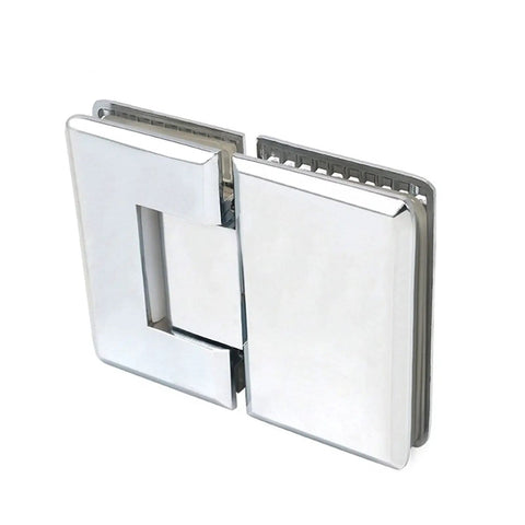 Heavy Duty Shower Glass Door Hinge With Stainless Steel Clamp Hasps, 180 Degree Pivot, Quiet Soft Close Hydraulic Buffer