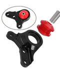 Heavy Duty Rear Differential Mount Bracket for 2.0L and 2.4L Models 2013 to 2021 in black with red bushings and sleeve.