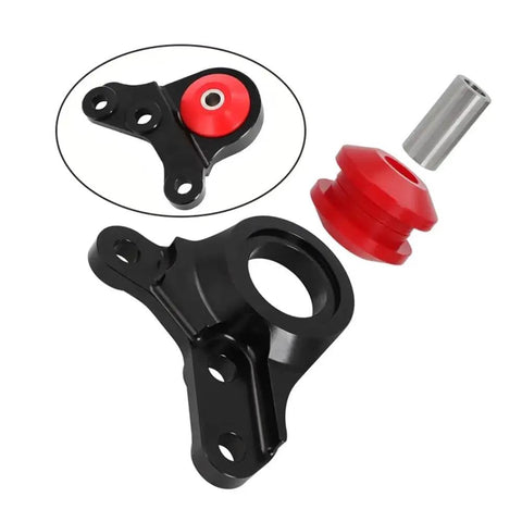 Heavy Duty Rear Differential Mount Bracket for 2.0L and 2.4L Models 2013 to 2021 in black with red bushings and sleeve.