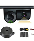 2 In 1 Backup Cam And Parking Sensor Kit With Waterproof HD Reversing Cam Rear View Display And Sound Alarm Parking Assistant For Cars