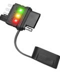 4-Way Flat Trailer Wiring Tester With 4-Pin Double End Male And Female Plugs, Clear Indicator Lights, in black ABS housing