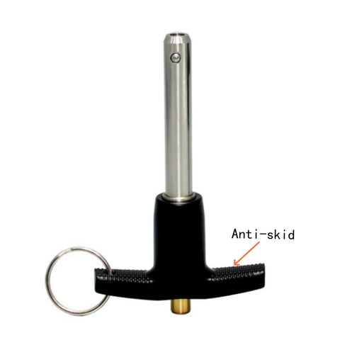 Stainless Steel 304 Quick Release Pins With T Handle Push Button Lock Pins 6.3mm Dia 40mm Usage Length Brass Ball Cap Includes Lanyard Cable