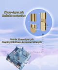 Gateron Melodic Switches 5 Pin 60GF Clicky Mechanical Keyboard Switches For MX Mechanical Keyboard Dual Rail Design With Stable Stem And Crisp Melodic Sound Factory Pre Lubed Pack Of 72, three-pin detail