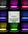 3 Pack Rechargeable 16 Color Motion Sensor LED Toilet Night Lights With 5 Stage Dimmer IP67 Waterproof on toilets with various colors