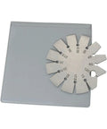 Pro Grade Knife Angle Finder Bevel Gauge Stainless Steel Round Shape 15 To 120 Degree Easy Read Bevel Tool displayed