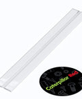 3 Pack Clear Acrylic Flexible Living Hinges 300mm Continuous Strip, transparent, flexible for smooth rotation.