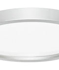 Slick Seven Inch Led Surface Mount Pancake Light 20 Pack Brushed Nickel Finish profile view showing slim design and diffuser.
