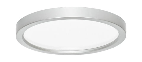 Slick 5.5 Inch Led Pancake Light 20 Pack Brushed Nickel Wet Location Rated Dimmable Surface Mount Ceiling Fixture close-up view