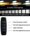Two Pack USB Clamp Desk Lamp With 3 Color Temperatures 3000K 4500K 6000K 10 Level Dimming 48cm Gooseneck C Clip remote control