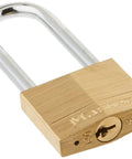 Tough Brass Padlock With Solid Brass Body And Hardened Steel Shackle One And Five Sixteenths Inch Wide Keyed Alike Four Pack For Indoor Outdoor Use