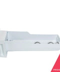 Side view of Ice Bucket Container 242093003 For Refrigerators White No Tools Needed Easy Install Durable Plastic Ice Bin