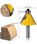 Ultra Smooth 8mm Shank Chamfer Router Bit YG6 Alloy Cutterhead, 30 degree angle, for trimming wood edges, dimensions shown.