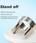 Double Pointed Plasma Torch Spacer 60432 For 45A Harbor Freight Titanium Plasma Cutter, stainless steel, 2 pack on table.