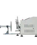 Automatic Electric Wire Winding Reel With Digital Touch Screen 4 In 1 Coiling Station, side view showcasing cable spool holder.