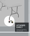 Diagram showing easy installation of Heavy Duty Folding Table Casters With Steel And Rubber Wheels 4 Pack Locking Casters