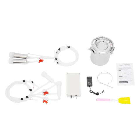 3L Electric Pulsation Milking Machine For Cows And Goats, Portable Vacuum Milker With Adjustable Pressure, Includes Milk Bucket and Kit