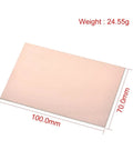 FR4 Copper Clad Laminate PCB Sheets 7x10cm Single Sided DIY Circuit Board Kit, dimensions marked, 24.55g weight