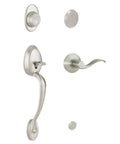 Plymouth Inactive Handleset With Accent Left Handed Lever In Satin Nickel Finish Dummy Door Lockset For Retrofit Non Functional Deadbolt