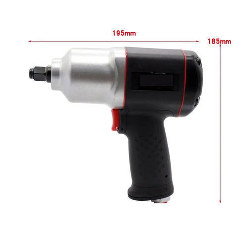 Heavy Duty Pneumatic Impact Wrench With Straight Up Killer Torque For Effortless Tire Removal And Weekend Mechanic Jobs That Stand Strong Under Real Shop Tasks And Deliver Flawless Daily Results side view with measurements