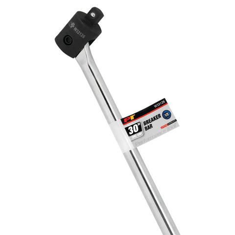 Heavy Duty 30 Inch Breaker Bar With 180 Degree Swivel Head For 1/2 Inch Drive, Chrome Vanadium Steel Construction