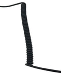 Coiled cable detail of Ham Radio Speaker Microphone 3.5mm Threaded Ptt Shoulder Mic For Yaesu Vertex Dmr Standard Horizon Walkie Talkies Black