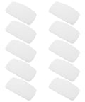 10 white self adhesive sneaker heel repair patches for active footwear, breathable mesh, snug fit for running shoes.