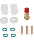 12 Piece TIG Torch Accessory Kit Featuring Gas Lens And Glass Cup, Includes Collets, Rings, Glass Cups, For Precise Control